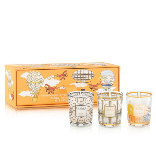 Trio Travel Candles My First Baobab Brussels-Roma-A Saint-Tropez