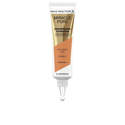 MIRACLE PURE skin improving foundation 24h hydration SPF30 82 deep bronze 30 ml