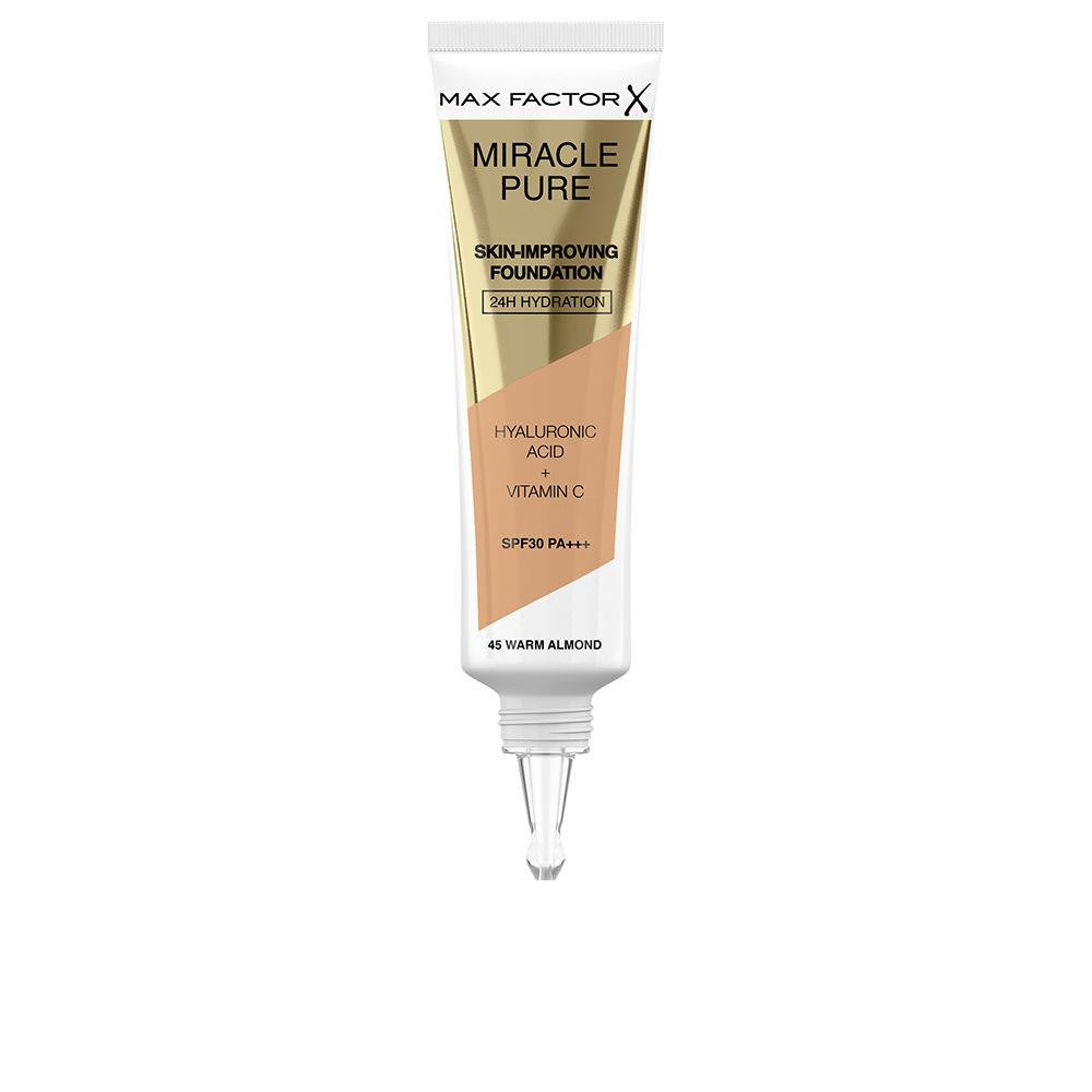 MIRACLE PURE skin improving foundation 24h hydration SPF30 45 warm almond 30 ml